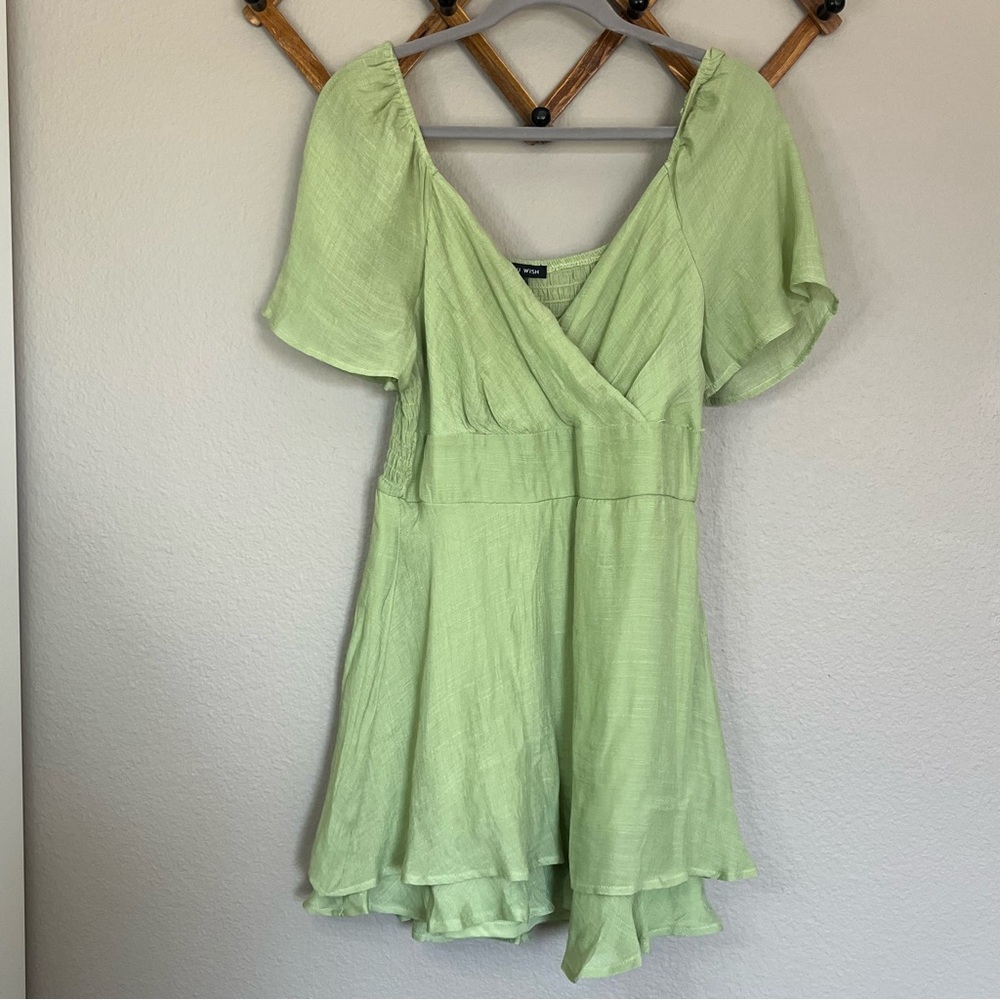 As U Wish Light Green Mini Dress